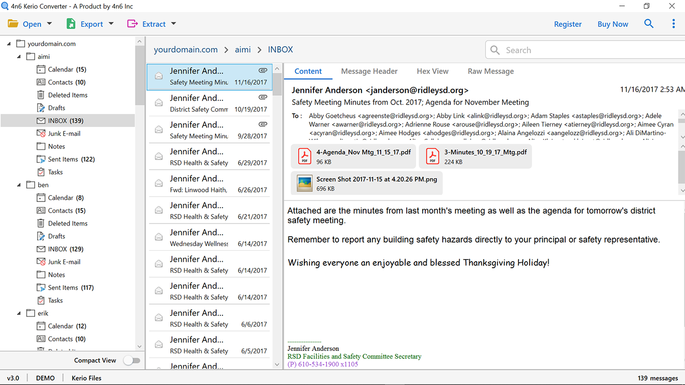 migrate emails from Kerio to gmail account